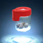 Bote Cristal con lupa y led